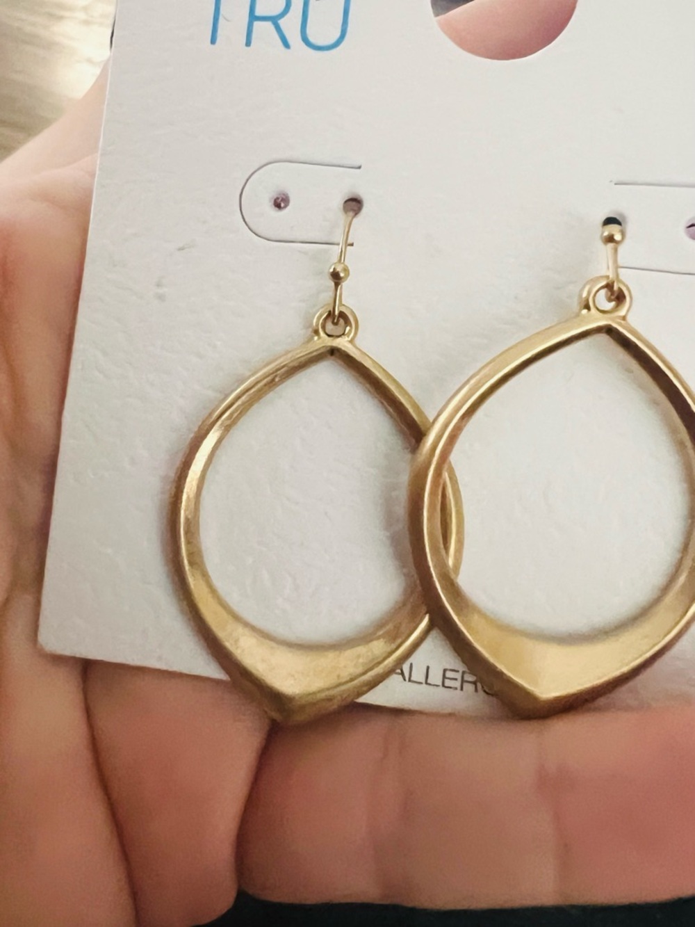 Time and Tru Gold Open Teardrop Earrings